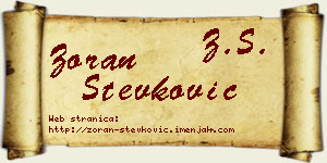 Zoran Stevković vizit kartica